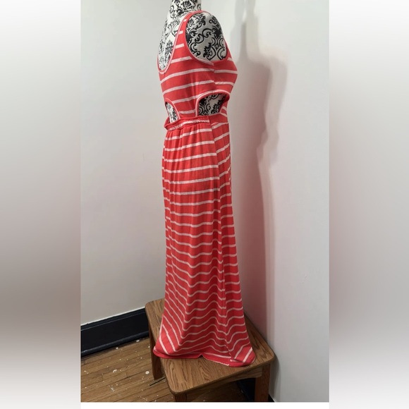 love women’s red/orange stretch striped sleeveless dress size xl. - Picture 6 of 9